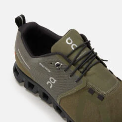 ON Men's Cloud 5 Waterproof Running Trainers - Olive/Black -Vans Shoes Shop 13643187 5324953153280011