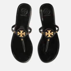 Tory Burch Women's Mini Miller Jellie Toe Post Sandals - Perfect Black -Vans Shoes Shop 13659459 5145057928483879