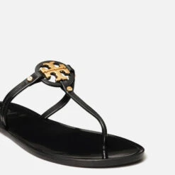 Tory Burch Women's Mini Miller Jellie Toe Post Sandals - Perfect Black -Vans Shoes Shop 13659459 8304938132601488
