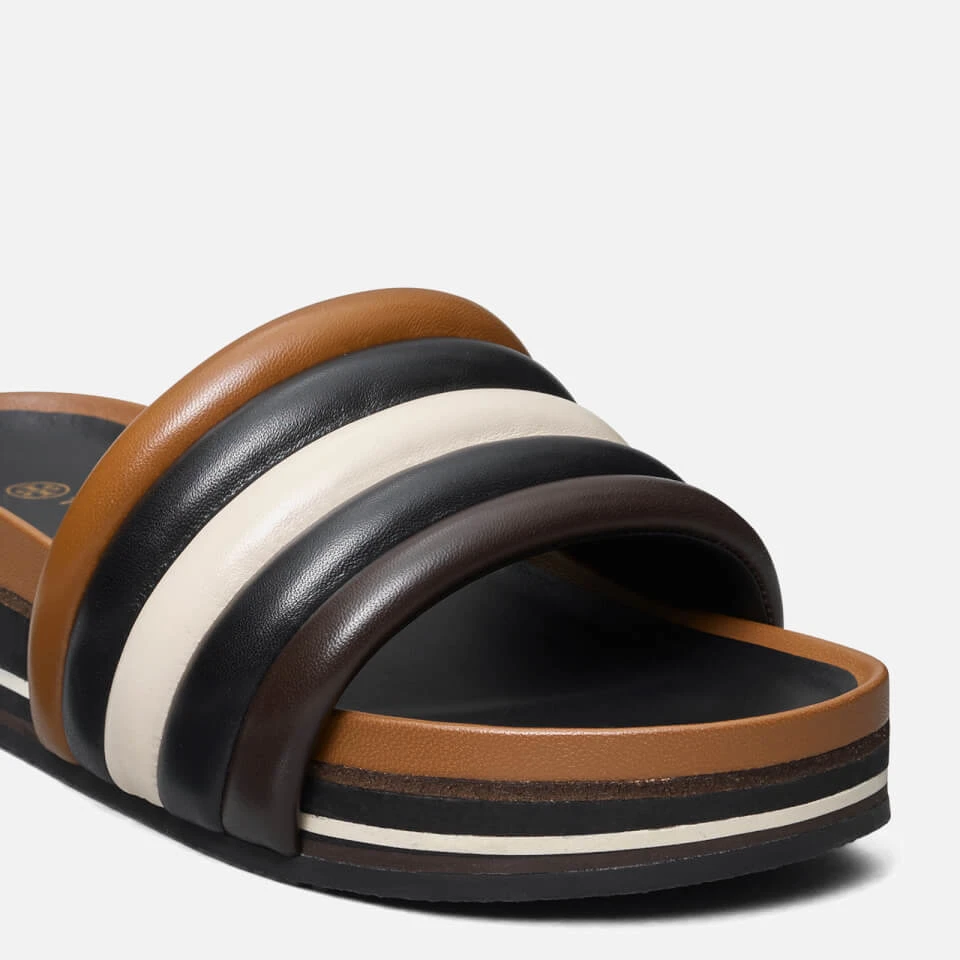 Tory Burch Women's Quilted Leather Flatform Sandals - Black/Mocha Brazil Own/Ivory 4 Tory Burch Women's Quilted Leather Flatform Sandals - Black/Mocha Brazil Own/Ivory - Image 4