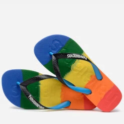 Havaianas Men's Top Logomania Multicolour Flip Flops - Gradient Rainbow