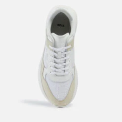 BOSS Men's Dean Runner Trainers - Open Beige -Vans Shoes Shop 13701168 8734973116608288