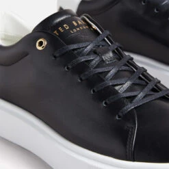 Ted Baker Women's Lornea Leather Flatform Trainers - White/Black -Vans Shoes Shop 13712340 1225019795332652