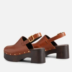 Ted Baker Marjay Leather Heeled Clogs -Vans Shoes Shop 13712382 1224980354501366