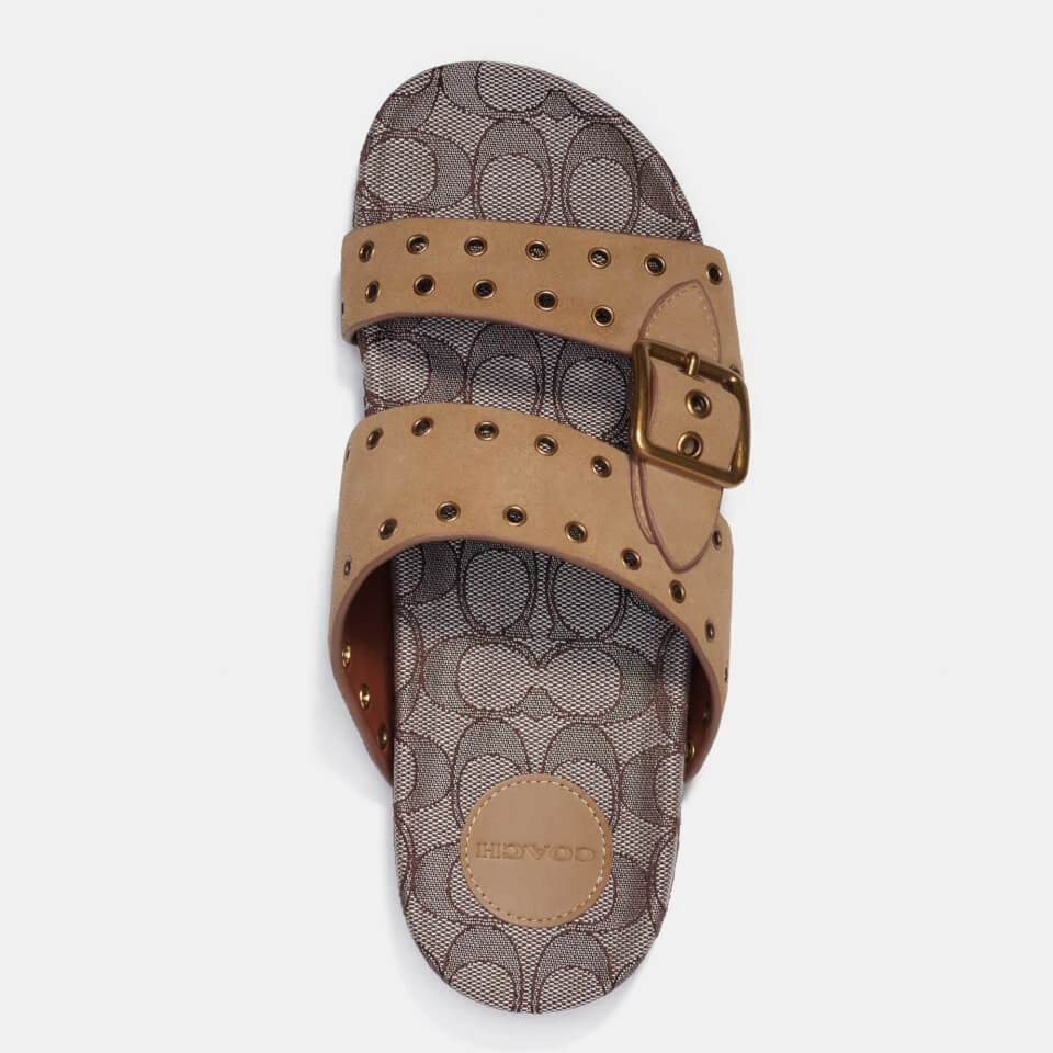 Coach Women's Ally Suede Double Strap Sandals - Peanut/Oak 3 Coach Women's Ally Suede Double Strap Sandals - Peanut/Oak - Image 3