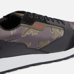 HUGO Icelin Camo Suede And Shell Trainers -Vans Shoes Shop 13801997 6955003715135603