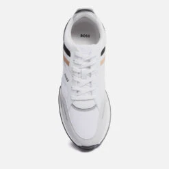 BOSS Men's Jonah Mesh And Faux Leather Trainers -Vans Shoes Shop 13802027 4705003715531825