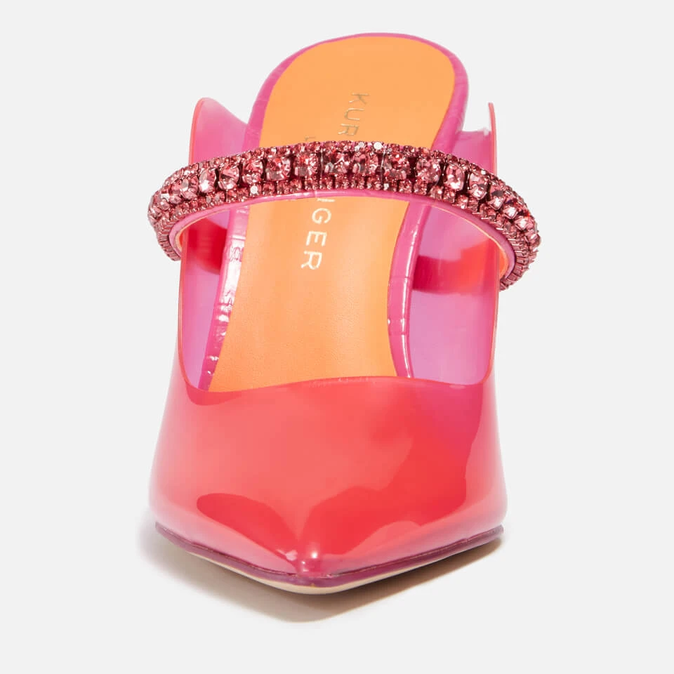 Kurt Geiger London Women's Duke Vinyl Heeled Mules - Fuchsia 3 Kurt Geiger London Women's Duke Vinyl Heeled Mules - Fuchsia - Image 3