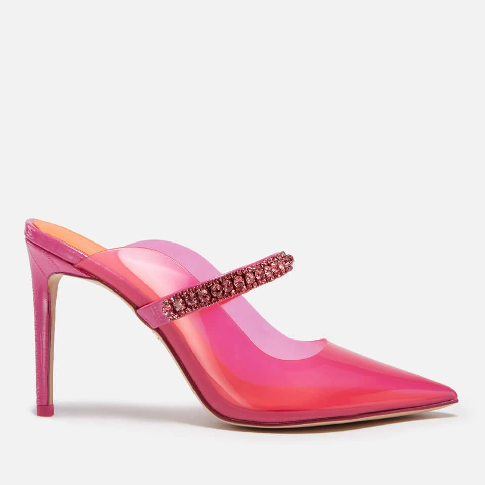 Kurt Geiger London Women's Duke Vinyl Heeled Mules - Fuchsia 1 Kurt Geiger London Women's Duke Vinyl Heeled Mules - Fuchsia