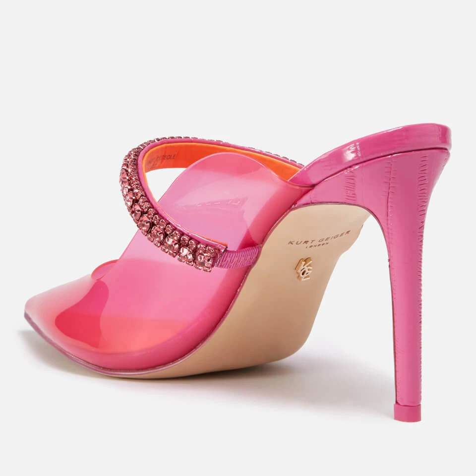 Kurt Geiger London Women's Duke Vinyl Heeled Mules - Fuchsia 2 Kurt Geiger London Women's Duke Vinyl Heeled Mules - Fuchsia - Image 2