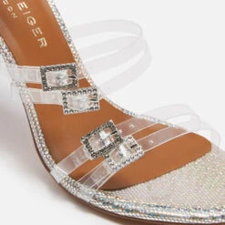 Kurt Geiger London Women's Pierra Vinyl Heeled Sandals - Metal Comb 7 Kurt Geiger London Women's Pierra Vinyl Heeled Sandals - Metal Comb -Vans Shoes Shop 13831288 1694969772877369