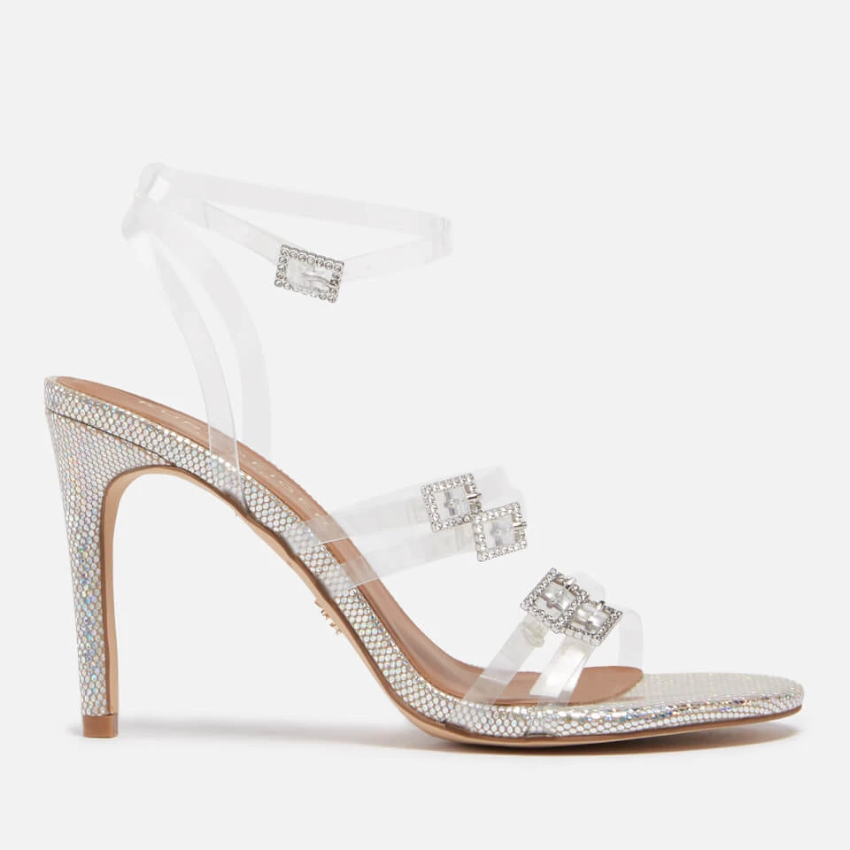 Kurt Geiger London Women's Pierra Vinyl Heeled Sandals - Metal Comb 1 Kurt Geiger London Women's Pierra Vinyl Heeled Sandals - Metal Comb