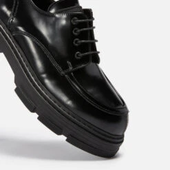 Kurt Geiger London Women's Bird Eagle Leather Lace Up Shoes - Black -Vans Shoes Shop 13831373 1794969773526995