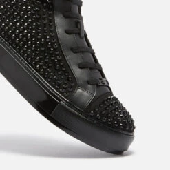 Kurt Geiger London Men's Laney Stud Hi-Top Trainers - Black -Vans Shoes Shop 13831443 1174969773197379