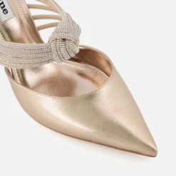 Dune Croatia Crystal-Embellished Metallic Leather Heeled Mules -Vans Shoes Shop 13832640 7254986161630562