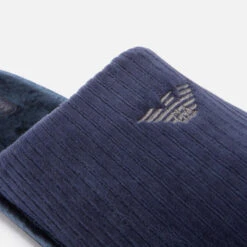 Emporio Armani Logo-Embroidered Chenille Slippers -Vans Shoes Shop 13836078 1485003961961440