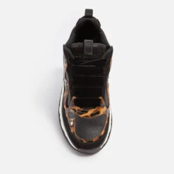Kurt Geiger London Leopard Leather And Mesh Trainers -Vans Shoes Shop 13846173 1295001657145530