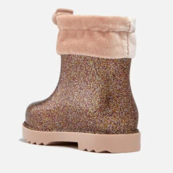 Mini Melissa Toddlers' Corduroy-Trimmed Glittered PVC Wellington Boots -Vans Shoes Shop 13859339 1784976262792126