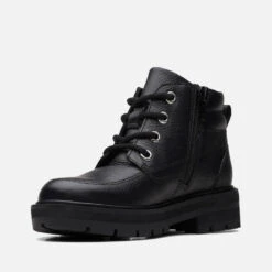 Clarks Kids' Prague Zip Leather Boots -Vans Shoes Shop 13859733 5254985800001982