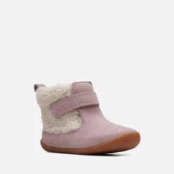 Clarks Toddlers Roamer Moon Suede And Faux Fur Boots -Vans Shoes Shop 13860085 1864986072887094