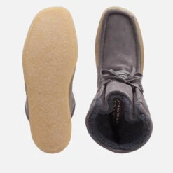 Clarks Originals Wallabee Faux Fur-Lined Suede Boots -Vans Shoes Shop 13889656 1495054828580099