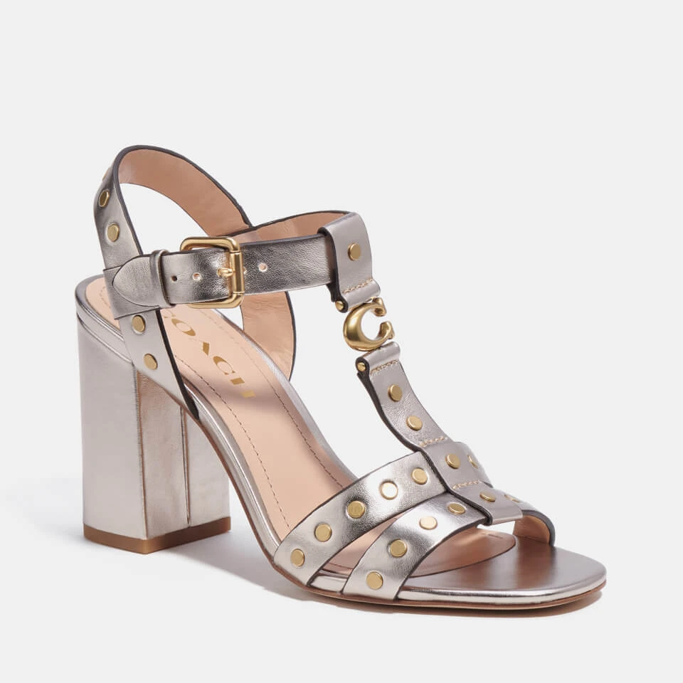 Coach's Margaret Metallic Leather Heeled Sandals 2 Coach's Margaret Metallic Leather Heeled Sandals - Image 2