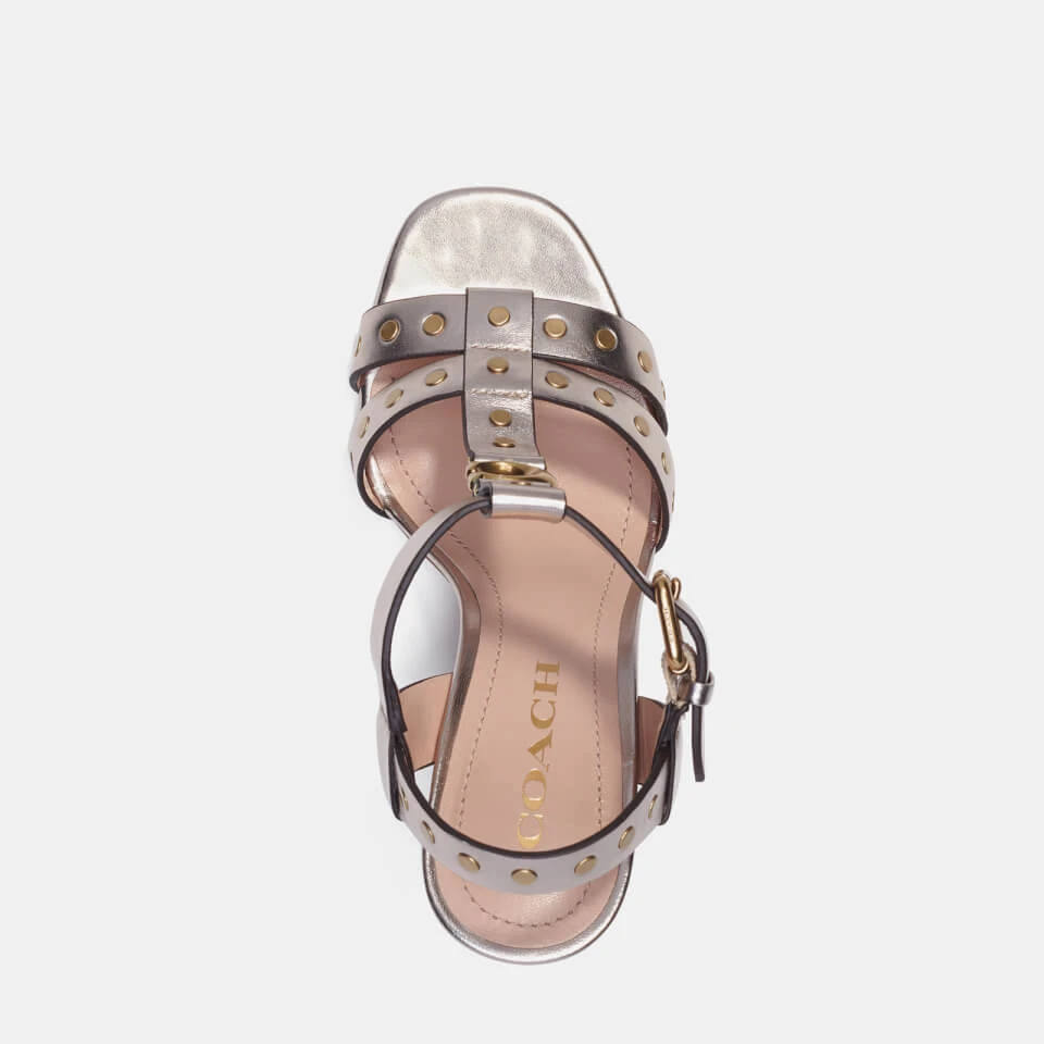 Coach's Margaret Metallic Leather Heeled Sandals 3 Coach's Margaret Metallic Leather Heeled Sandals - Image 3