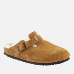 Birkenstock Boston Shearling-Lined Suede Mules