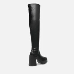 Steve Madden Clifftop Faux Leather Heeled Knee Boots -Vans Shoes Shop 13940797 7304991578399845