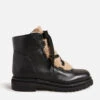 Ted Baker Mosie Leather And Faux Shearling-Blend Boots