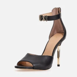 Guess Women's Monita Logo Leather Heeled Sandals -Vans Shoes Shop 13972657 6865020859294097