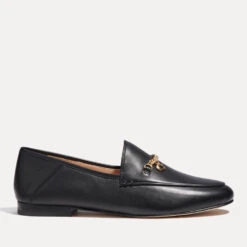 Coach Women's Hanna Gold-Tone Chain Leather Loafers