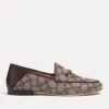 Coach Women's Hanna Jacquard Gold-Tone Chain Leather Loafers