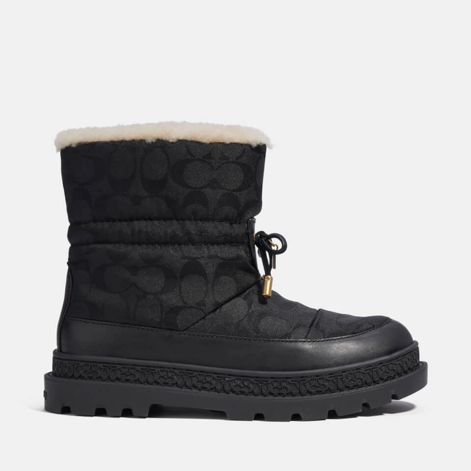 Coach Kailee Nylon-Jacquard And Sheepskin Snow Boots 1 Coach Kailee Nylon-Jacquard And Sheepskin Snow Boots
