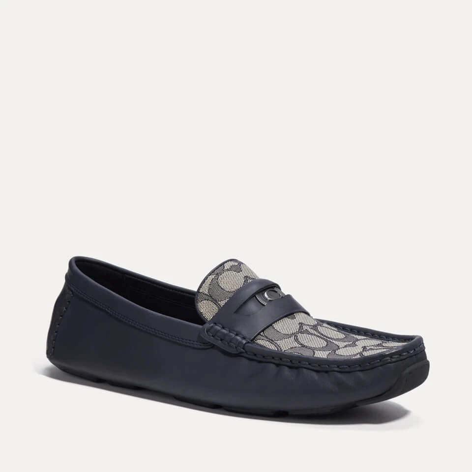 Coach Men's C Coin Leather And Monogram-Jacquard Driving Shoes 2 Coach Men's C Coin Leather And Monogram-Jacquard Driving Shoes - Image 2