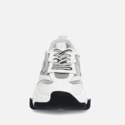 Steve Madden Possession Faux Leather And Mesh Trainers -Vans Shoes Shop 13994539 1235026068524643