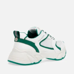 Steve Madden Women's Standout Faux Leather And Mesh Trainers -Vans Shoes Shop 13994560 8145026066765605