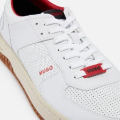 HUGO Men's Kilian Leather Trainers -Vans Shoes Shop 14009245 5205026043096301