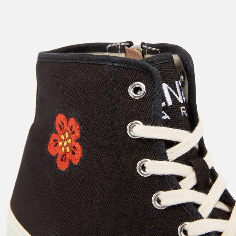 KENZO School Logo-Embroidered Canvas High-Top Trainers 4 KENZO School Logo-Embroidered Canvas High-Top Trainers - Image 4