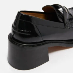 KENZO Smile Leather Heeled Loafers -Vans Shoes Shop 14013334 7335036424571155