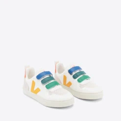 Veja Kids' V-10 Leather And Suede Trainers -Vans Shoes Shop 14016727 1285036933874081