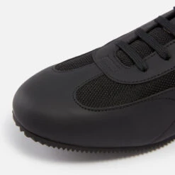 BOSS Rusham Faux Leather And Mesh Trainers -Vans Shoes Shop 14017952 1465026042543506