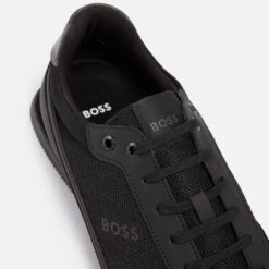BOSS Rusham Faux Leather And Mesh Trainers -Vans Shoes Shop 14017952 2275026042496544