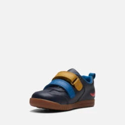Clarks Toddlers' First Den Play Leather Shoes - Navy -Vans Shoes Shop 14192999 1355031183652182
