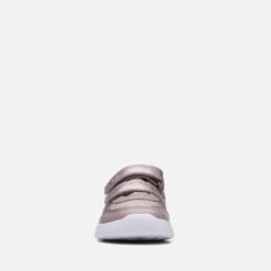 Clarks Kids' Athletic Sonar Leather Trainers - Pink Sparkle -Vans Shoes Shop 14193033 1655031185089674