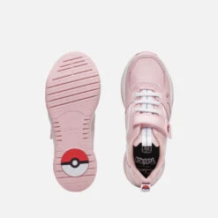 Clarks Kids' Pokémon Grip Pearl Leather Trainers - Pink -Vans Shoes Shop 14193057 1615028904481385