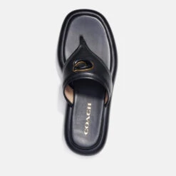 Coach Women's Sylvie Leather Platform Sandals -Vans Shoes Shop 14197191 3435038488471642