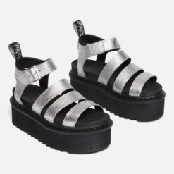 Dr. Martens Blaire Metallic Leather Platform Sandals -Vans Shoes Shop 14215818 1615027350402524