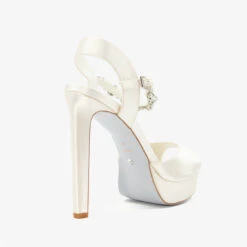 Dune Miracle Embellished Satin Heeled Platform Sandals -Vans Shoes Shop 14215995 1265022407498391