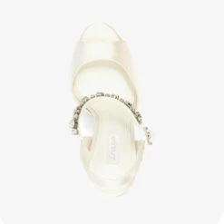 Dune Miracle Embellished Satin Heeled Platform Sandals -Vans Shoes Shop 14215995 5245022408020679